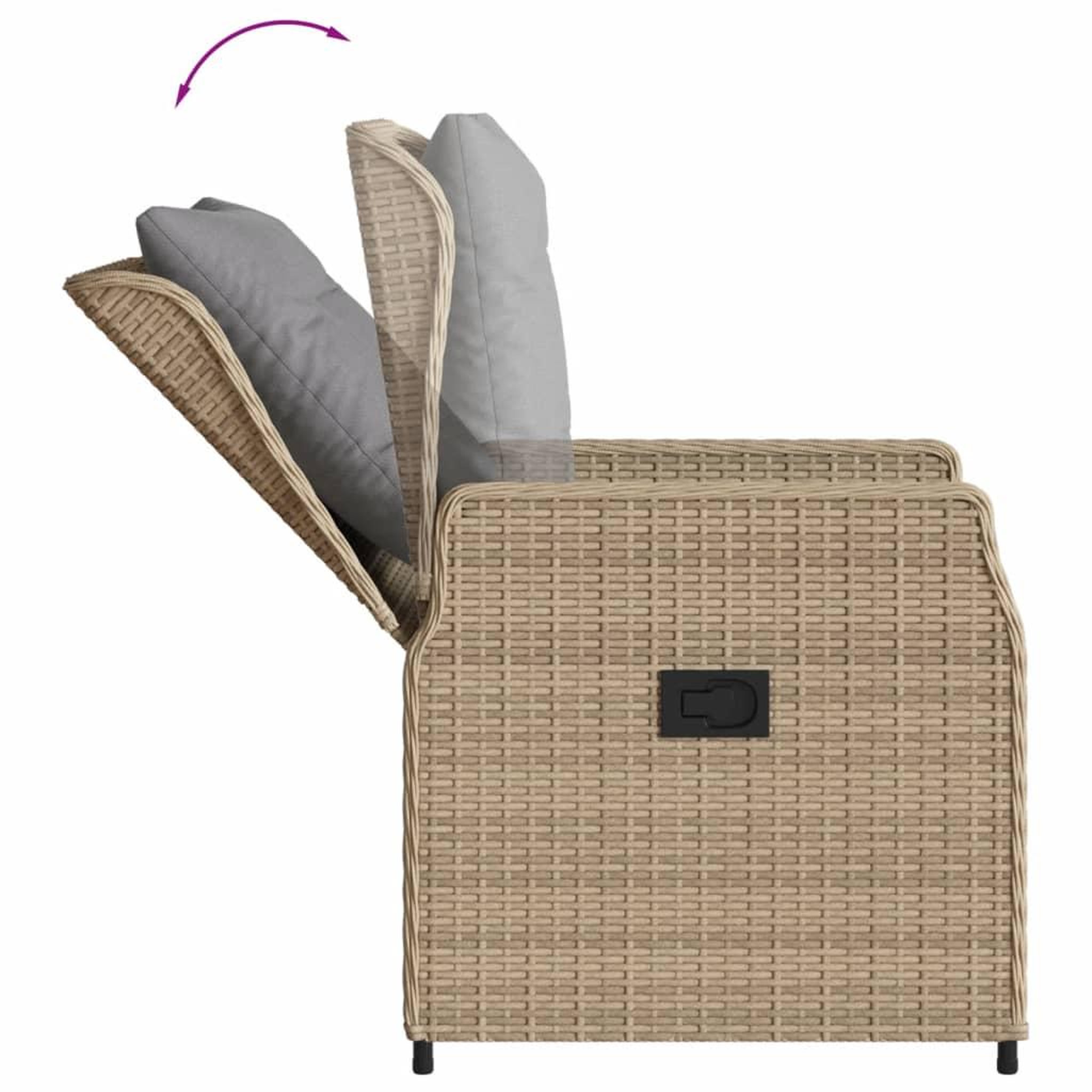 Voir la diapositive 5 : VIDAXL Ensemble a manger de jardin et coussins 7 pcs beige poly rotin