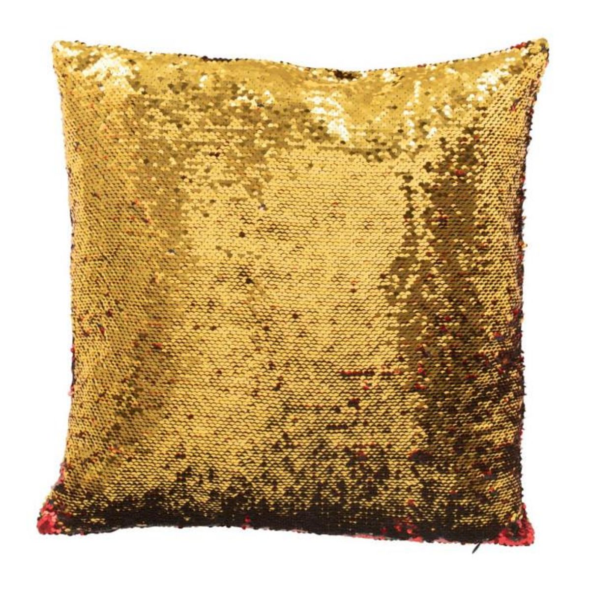 Paris Prix Coussin Déco Réversible  Sequin  45x45cm Rouge & Or