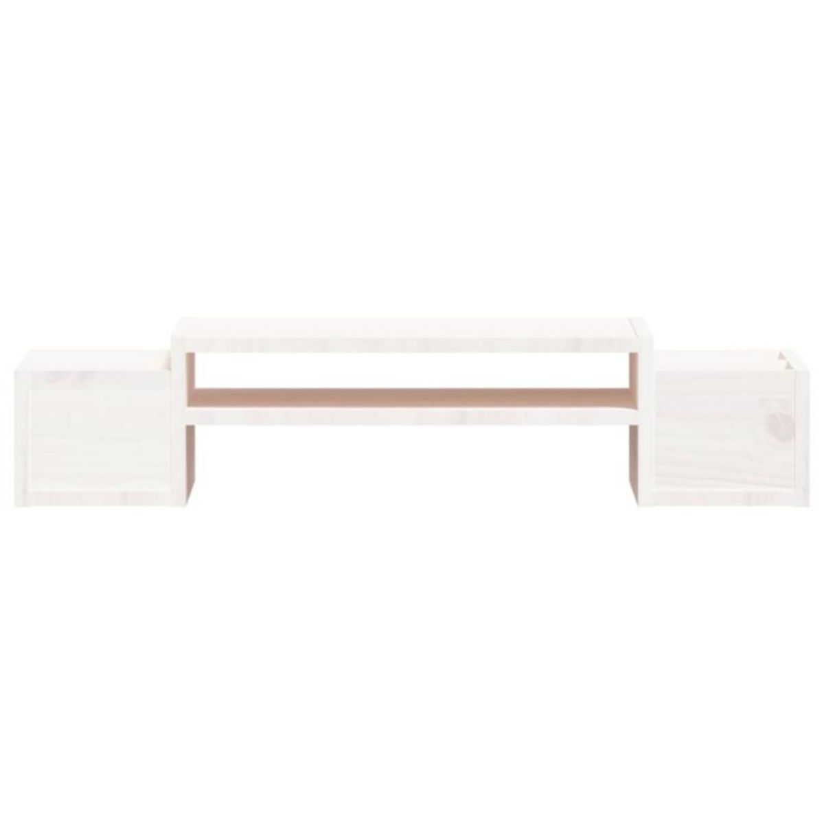 VIDAXL Support de moniteur Blanc 70x27,5x15 cm Bois de pin solide