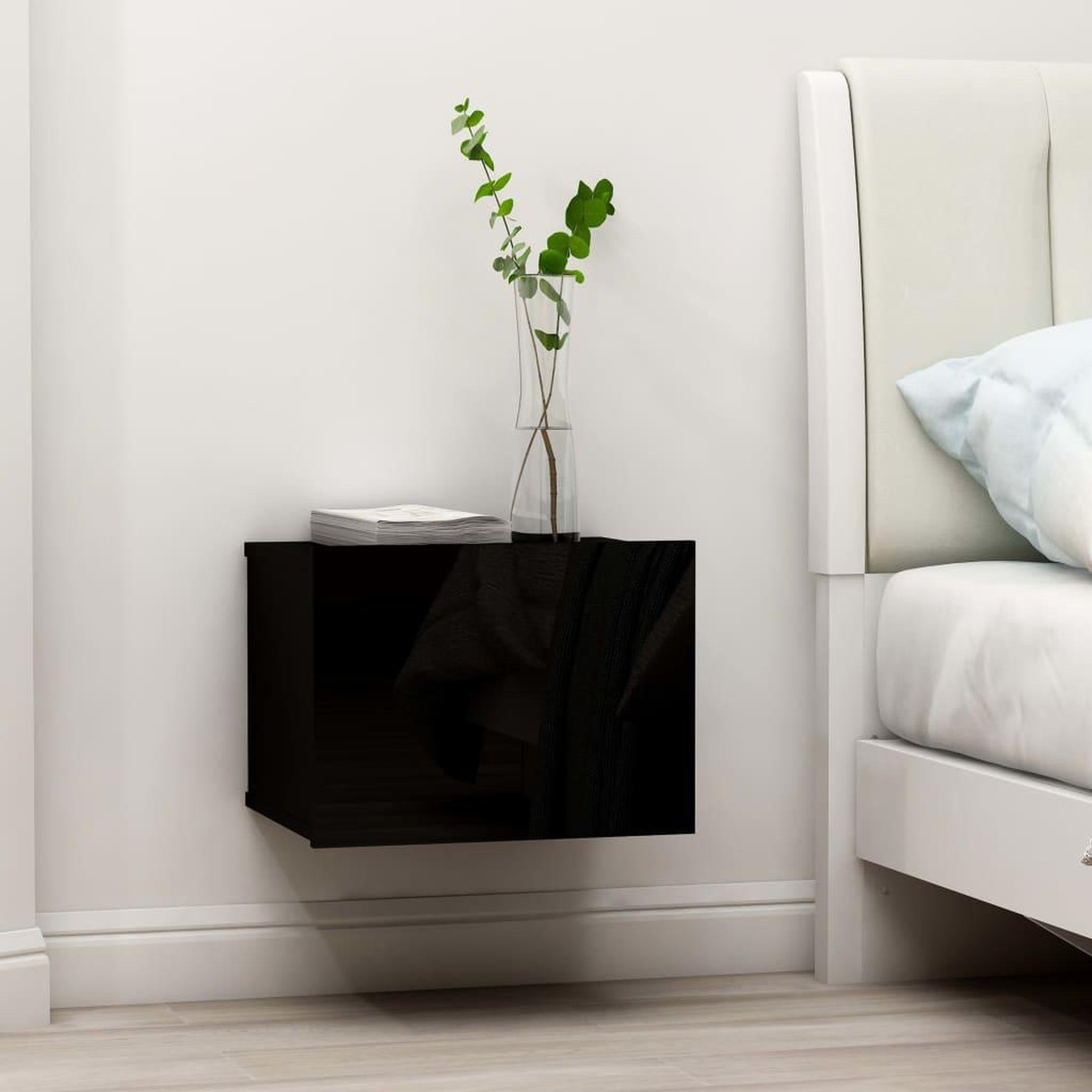 Voir la diapositive 1 : VIDAXL Table de chevet Noir 40x30x30 cm Bois d'ingenierie