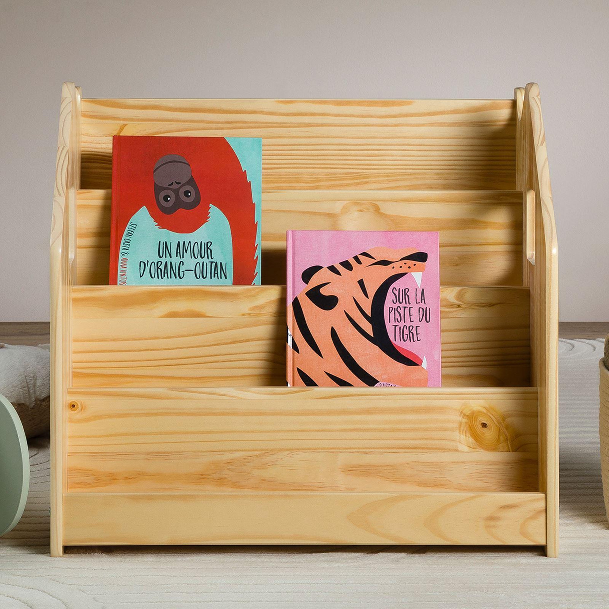 Voir la diapositive 4 : IDIMEX Bibliothèque enfant BRUNO en pin massif