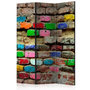 Voir la diapositive 1 : Paris Prix Paravent 3 Volets  Colourful Bricks  135x172cm