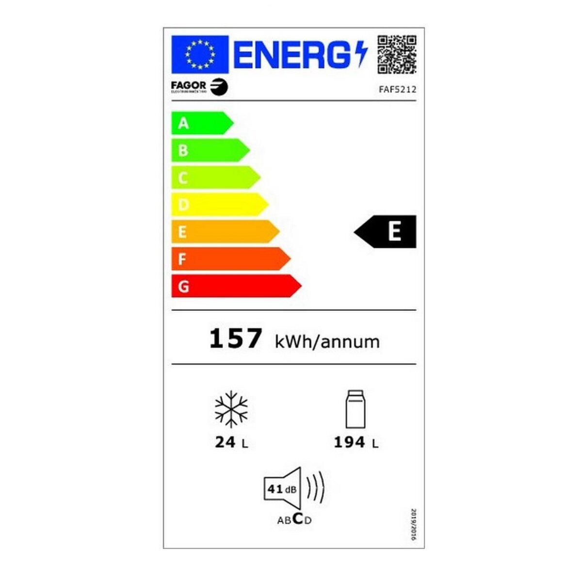 Fagor Réfrigérateur 1 porte 55cm 218l e statique blanc - FAF5212