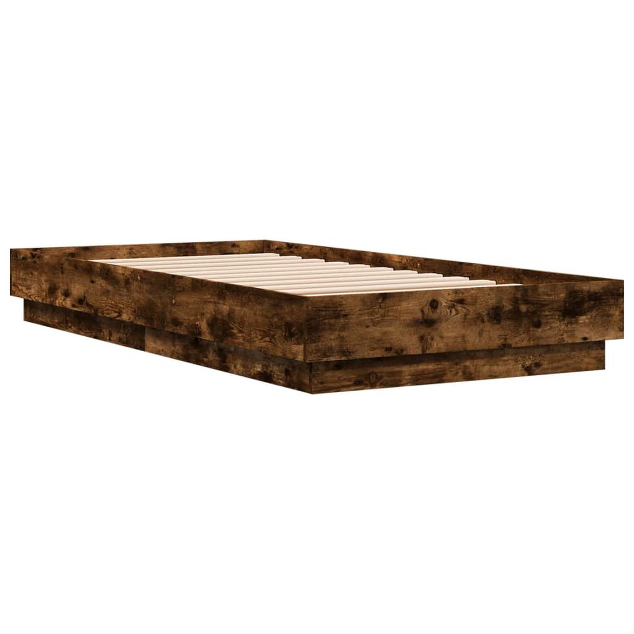 Voir la diapositive 3 : VIDAXL Cadre de lit sans matelas chene fume 75x190cm bois d'ingenierie