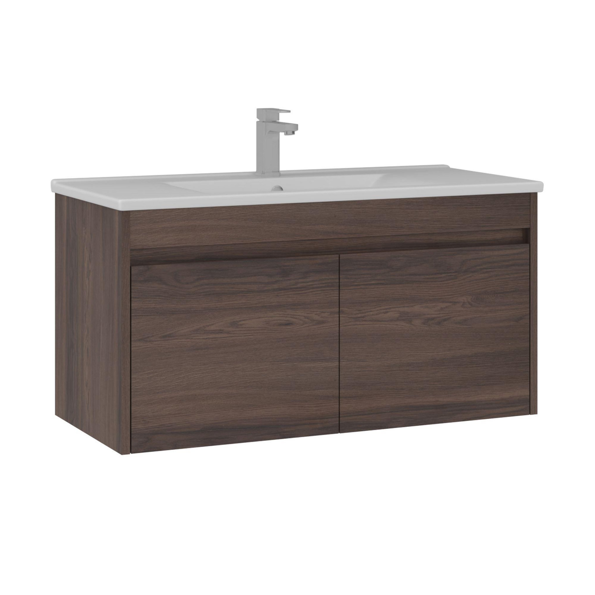 Habitat et Jardin Meuble Vasque  Side 100 v3  - 100 x 45 x 52 cm - Dark Walnut