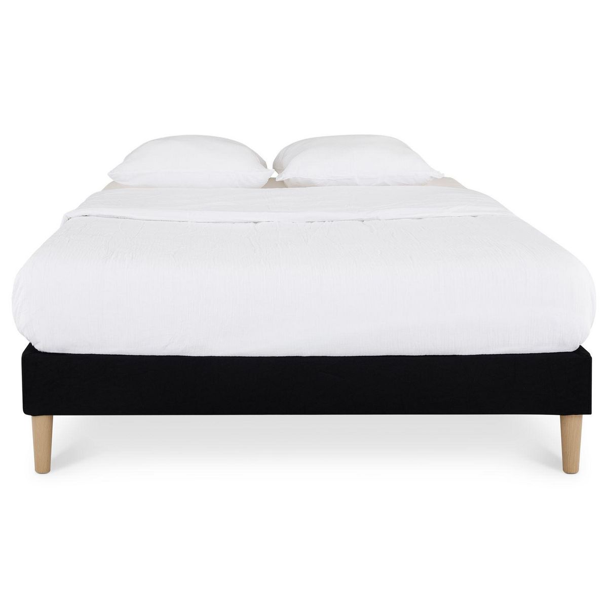 IDIMEX Sommier tapissier QUIMPER 140 x 190 cm revêtement tissu