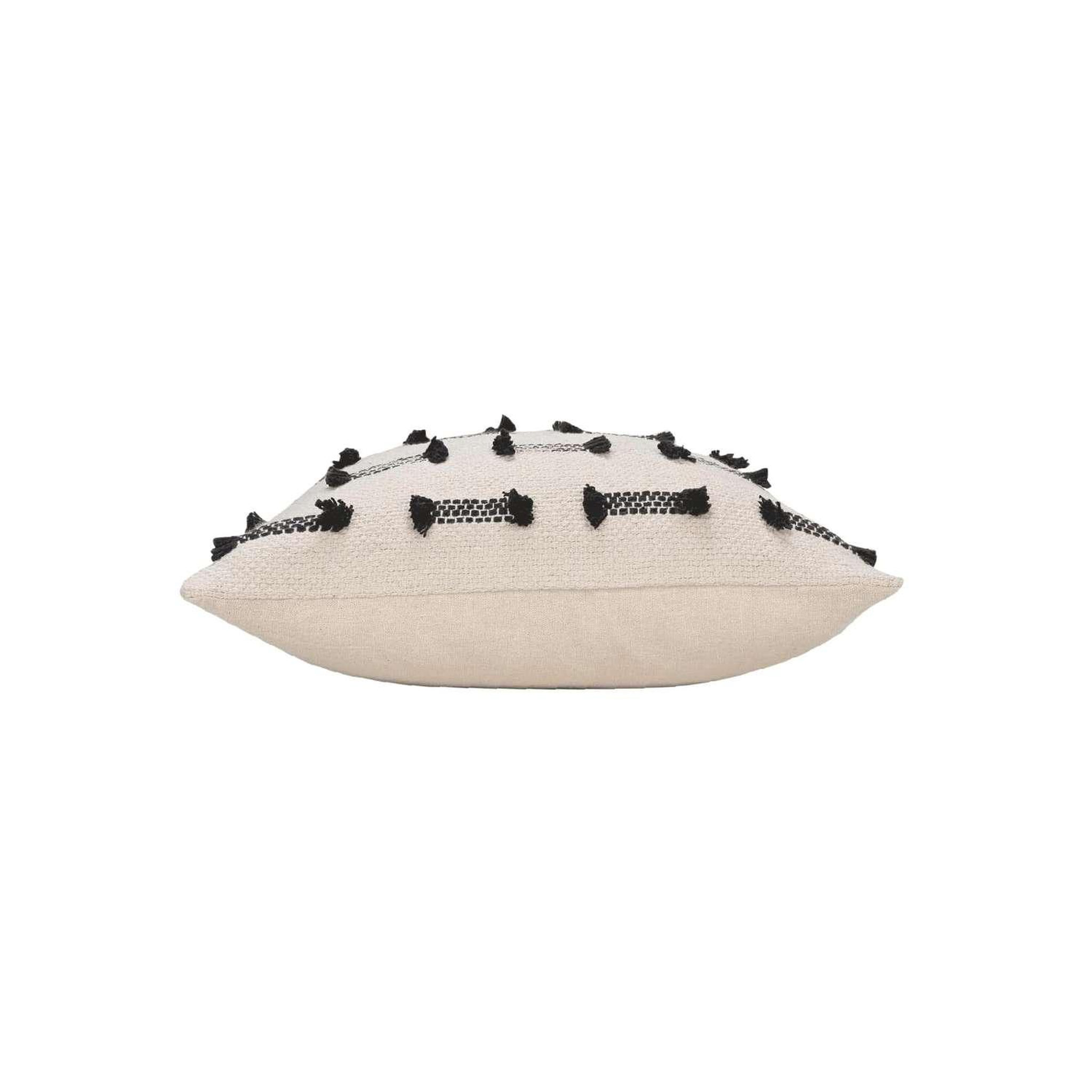Voir la diapositive 2 : Douceur d'Intérieur Coussin déhoussable briny - coton tissé uni et fils coupés - 40 x 40 cm - ecru