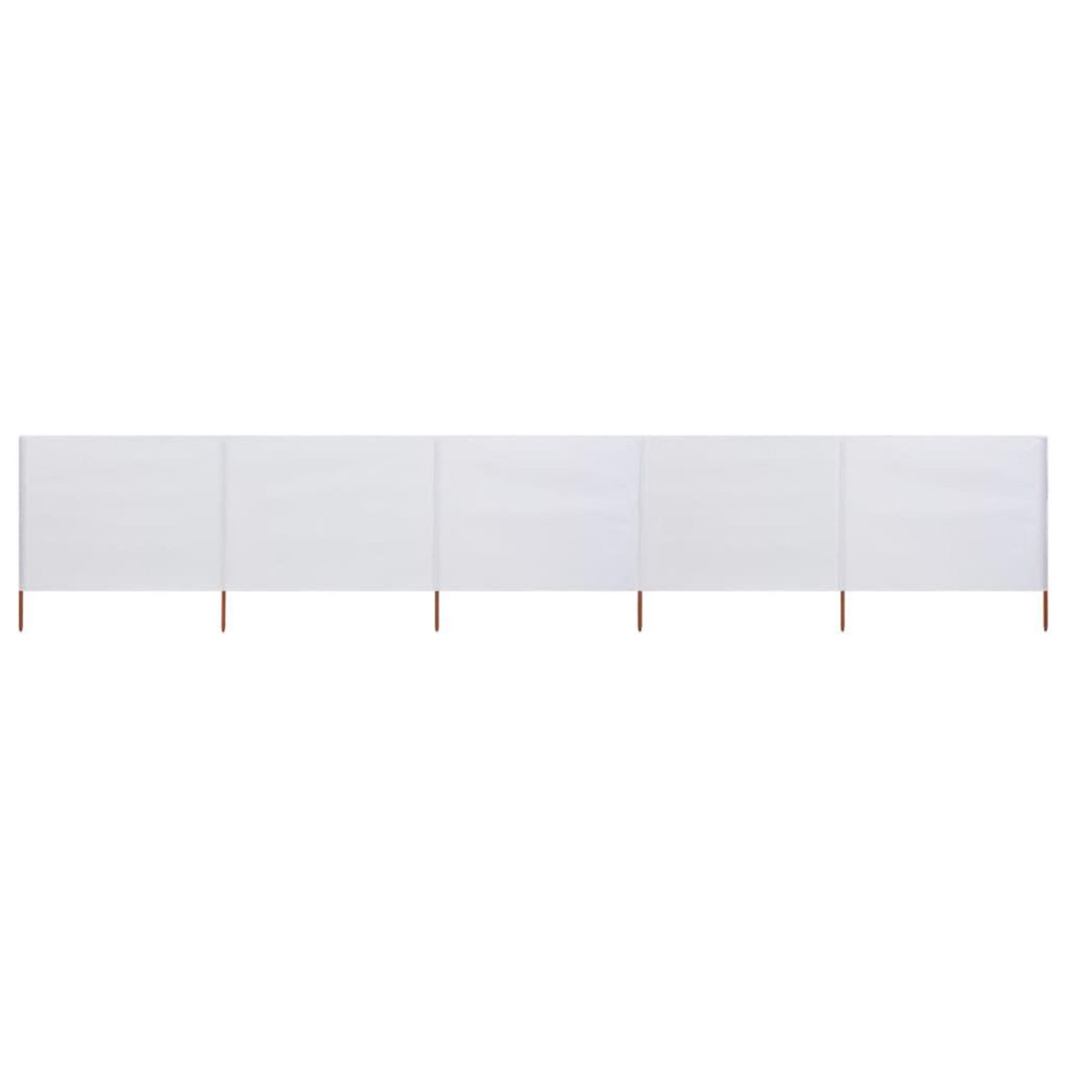 VIDAXL Paravent 5 panneaux Tissu 600 x 120 cm Blanc sable