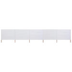 VIDAXL Paravent 5 panneaux Tissu 600 x 120 cm Blanc sable
