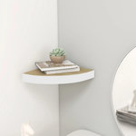 VIDAXL Etagere d'angle murale Chene et blanc 25x25x3,8 cm MDF