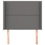 Voir la diapositive 3 : VIDAXL Tete de lit avec oreilles Gris 103x16x118/128 cm Similicuir