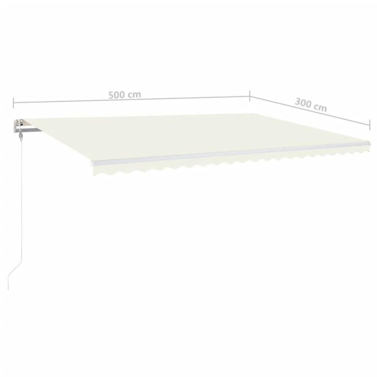 VIDAXL Auvent automatique avec capteur de vent et LED 500x300 cm Creme