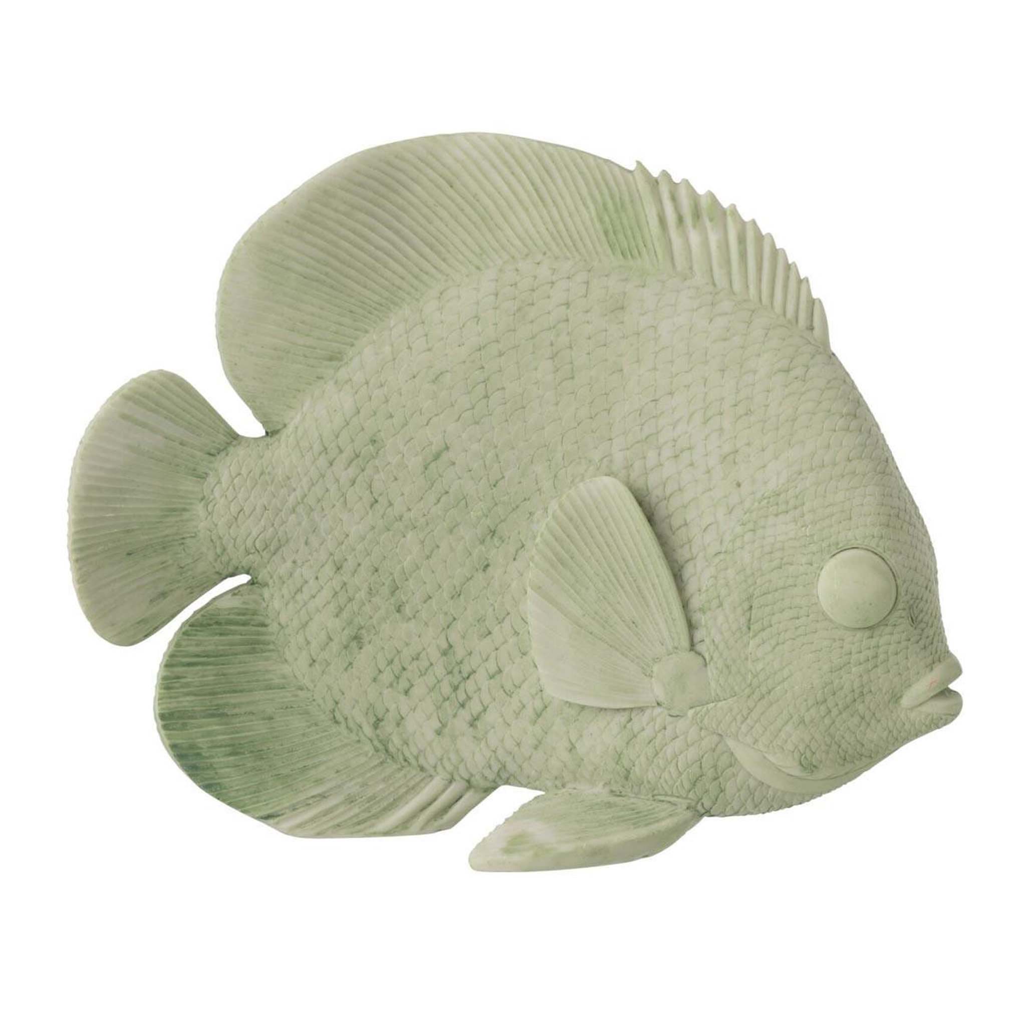 J-LINE Statuette déco poisson  corail  29cm vert