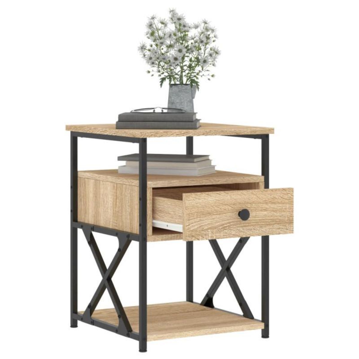 VIDAXL Table de chevet chêne sonoma 40x42x55 cm bois d ingénierie