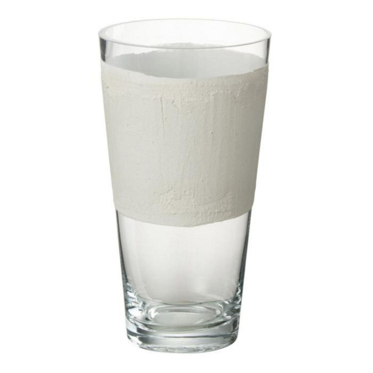 Paris Prix Vase Déco en Verre  Delph  25cm Transparent & Blanc