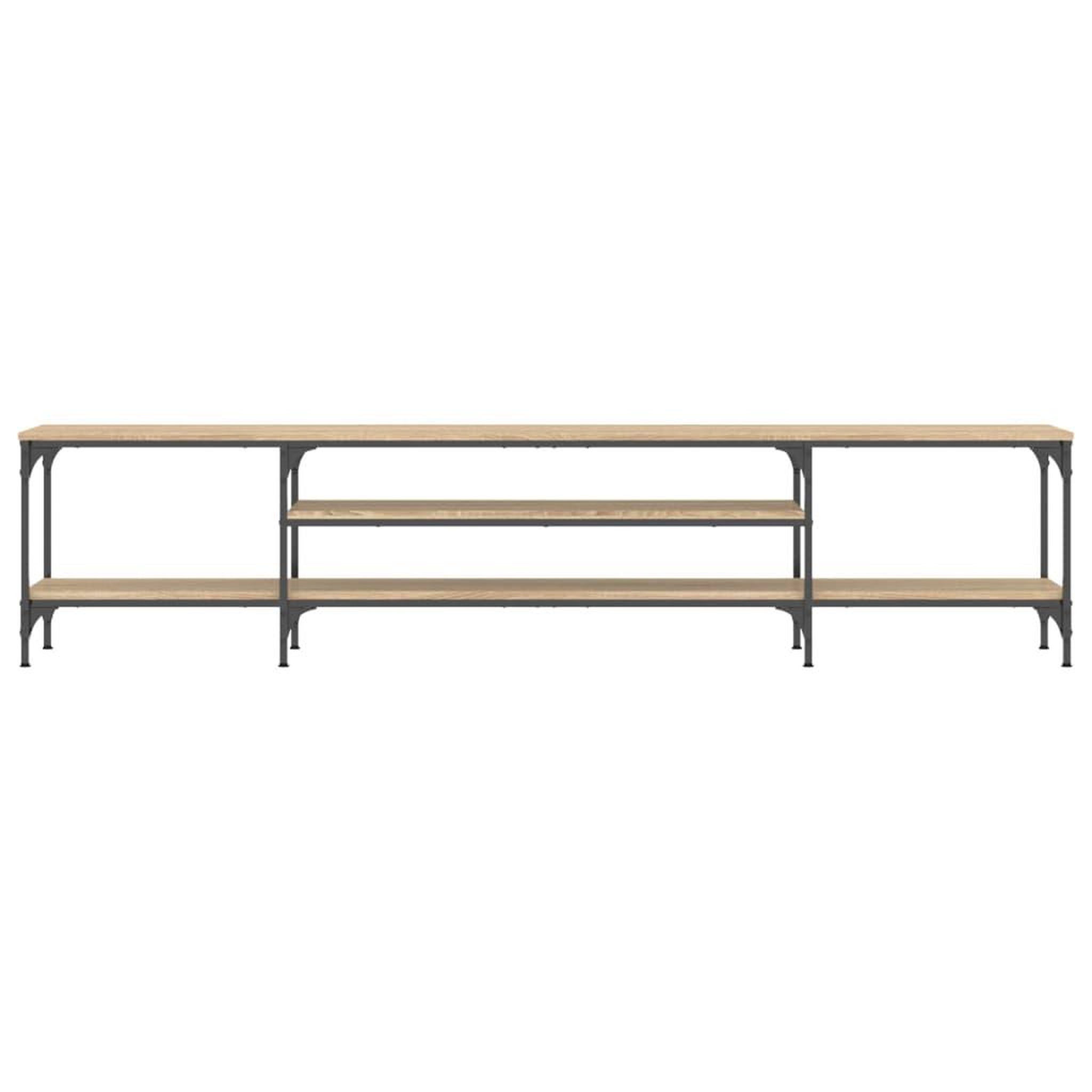 Voir la diapositive 4 : VIDAXL Meuble TV chene sonoma 201x35x45 cm bois d'ingenierie et fer