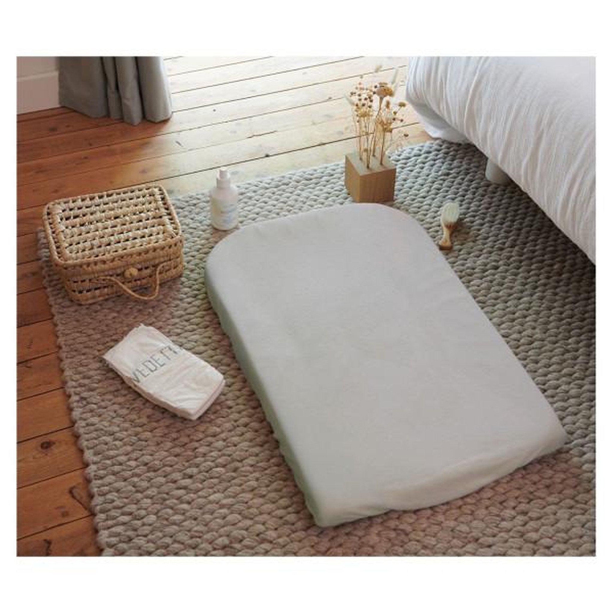 Voir la diapositive 2 : TINEO TINÉO - TINÉO - Lot 2 Housses Matelas a Langer, Matiere Éponge, Coins Élastiqués, Fabriqué En Europe, 75x50cm (Gris clair)