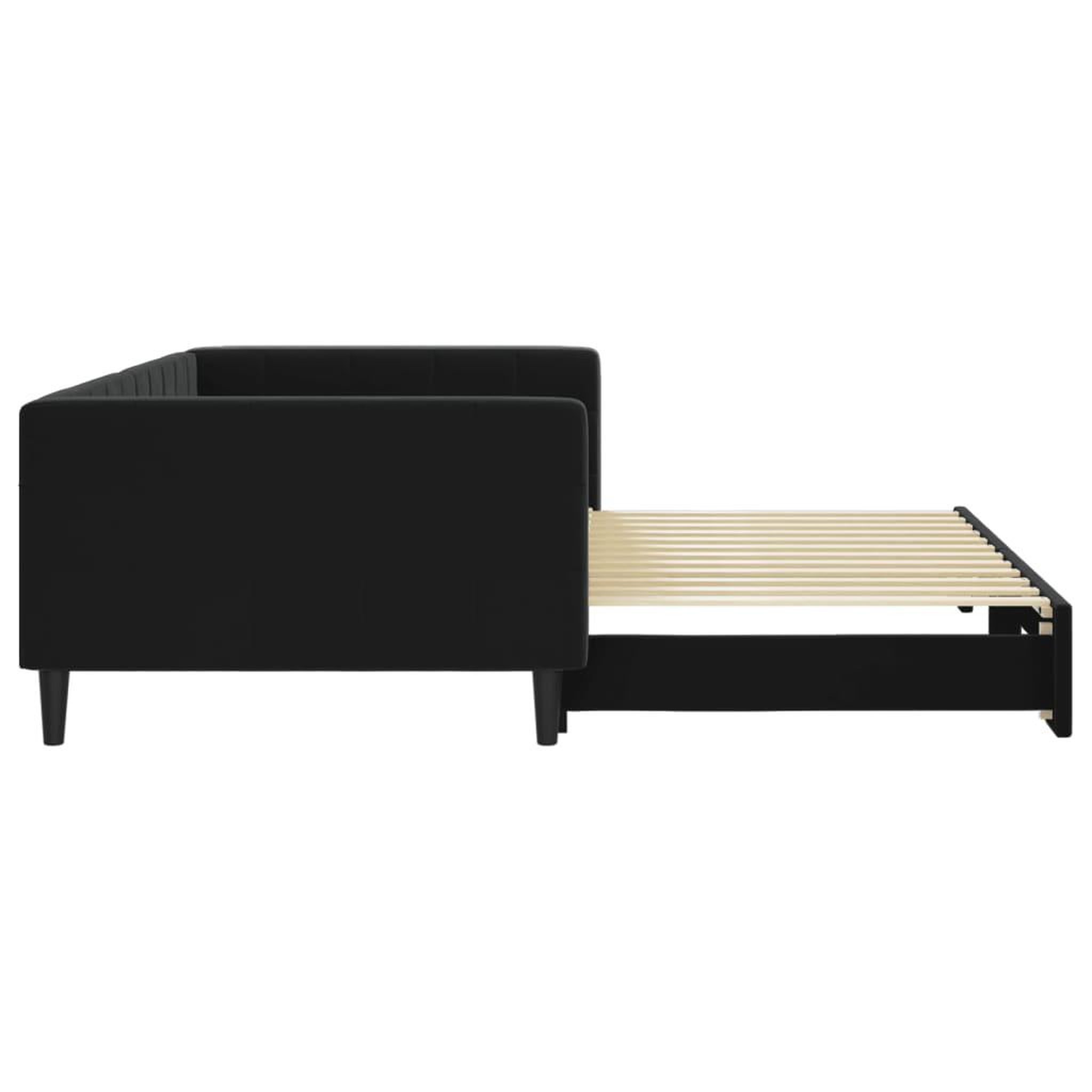 Voir la diapositive 4 : VIDAXL Lit de jour avec gigogne sans matelas noir 100x200 cm