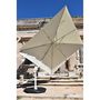 Voir la diapositive 2 : Parasol déporté 3x3m aluminium à bandeau LED ecru CAPEO