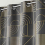 Voir la diapositive 2 : Paris Prix Rideau à Œillets Imprimé  Lineor  140x260cm Anthracite