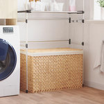VIDAXL Panier a linge avec 3 sections 75x42,5x52 cm hyacinthe d'eau