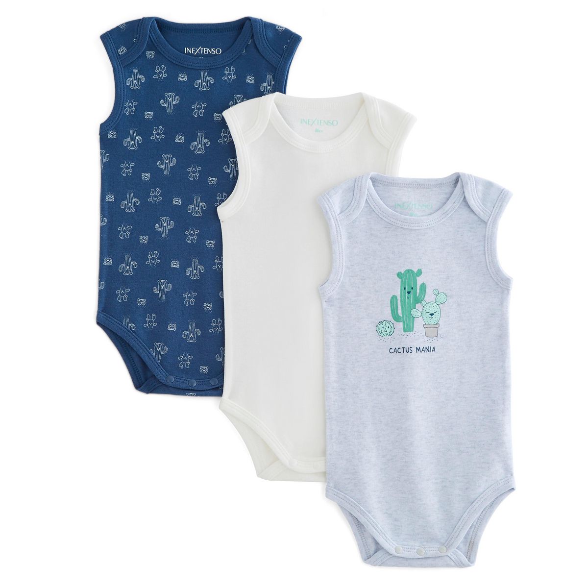 IN EXTENSO Lot de 3 bodies sans manches bébé garçon