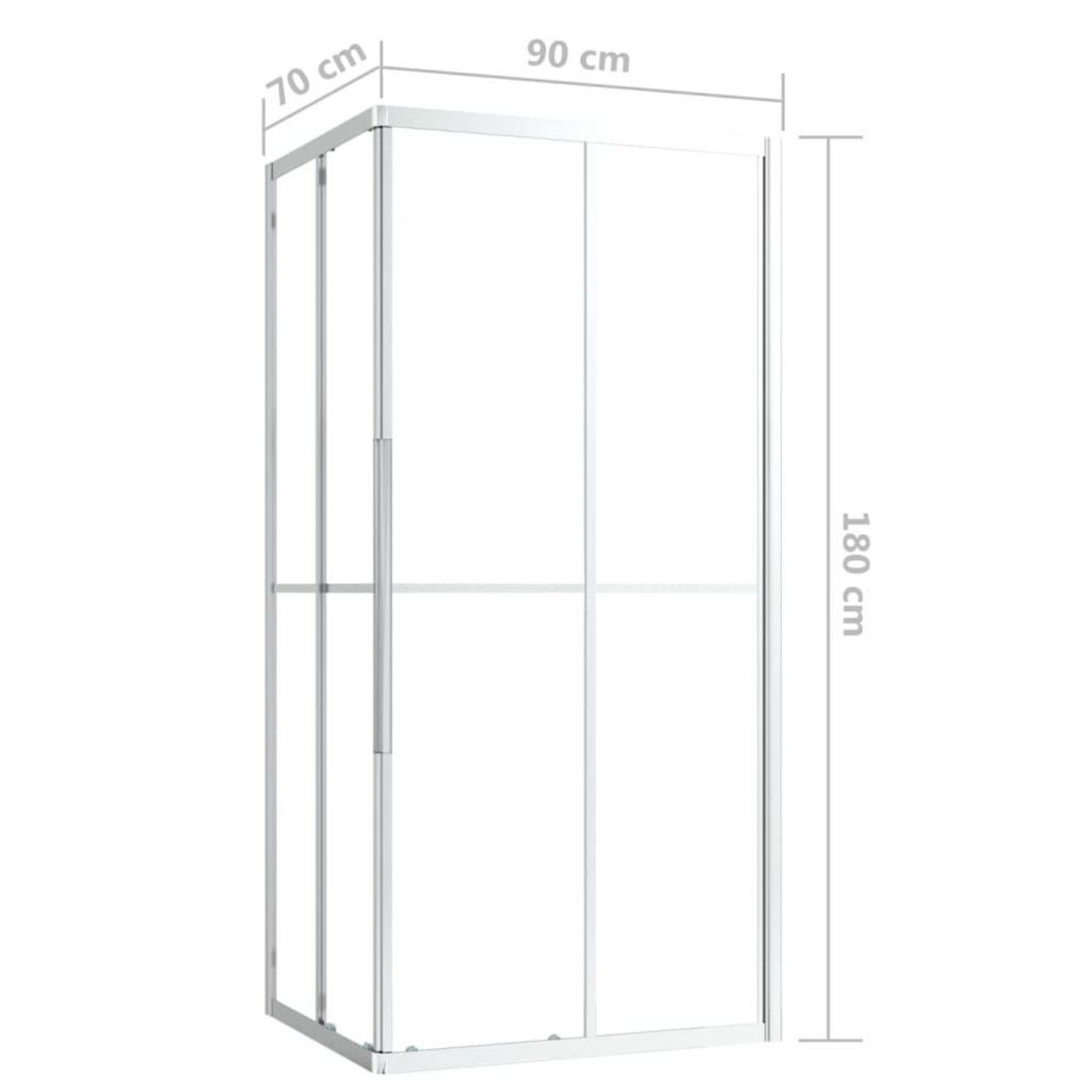 VIDAXL Cabine de douche ESG 90x70x180 cm
