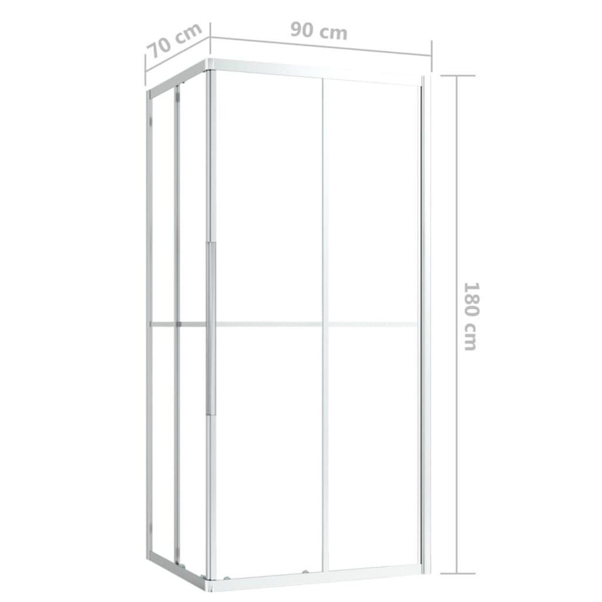 VIDAXL Cabine de douche ESG 90x70x180 cm