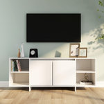 VIDAXL Meuble TV blanc 130x35x50 cm bois d'ingenierie