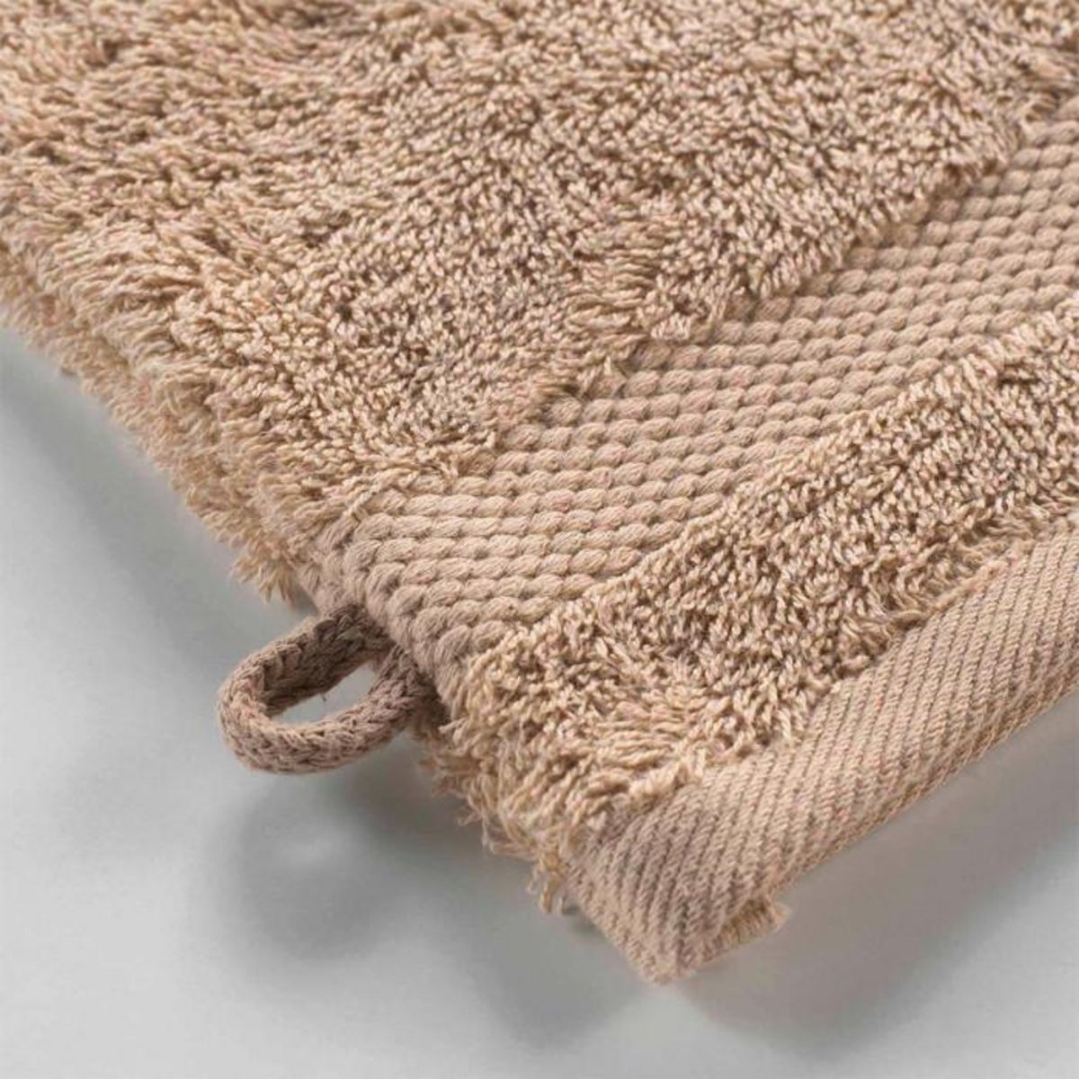 Paris Prix Lot de 2 Gants de Toilette  Elegance  15x21cm Noisette