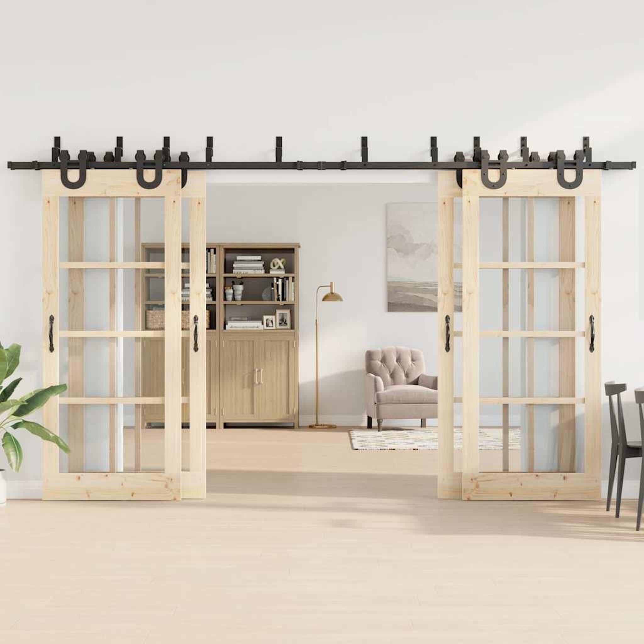 Voir la diapositive 3 : VIDAXL Kit de quincaillerie de porte coulissante 400 cm acier noir