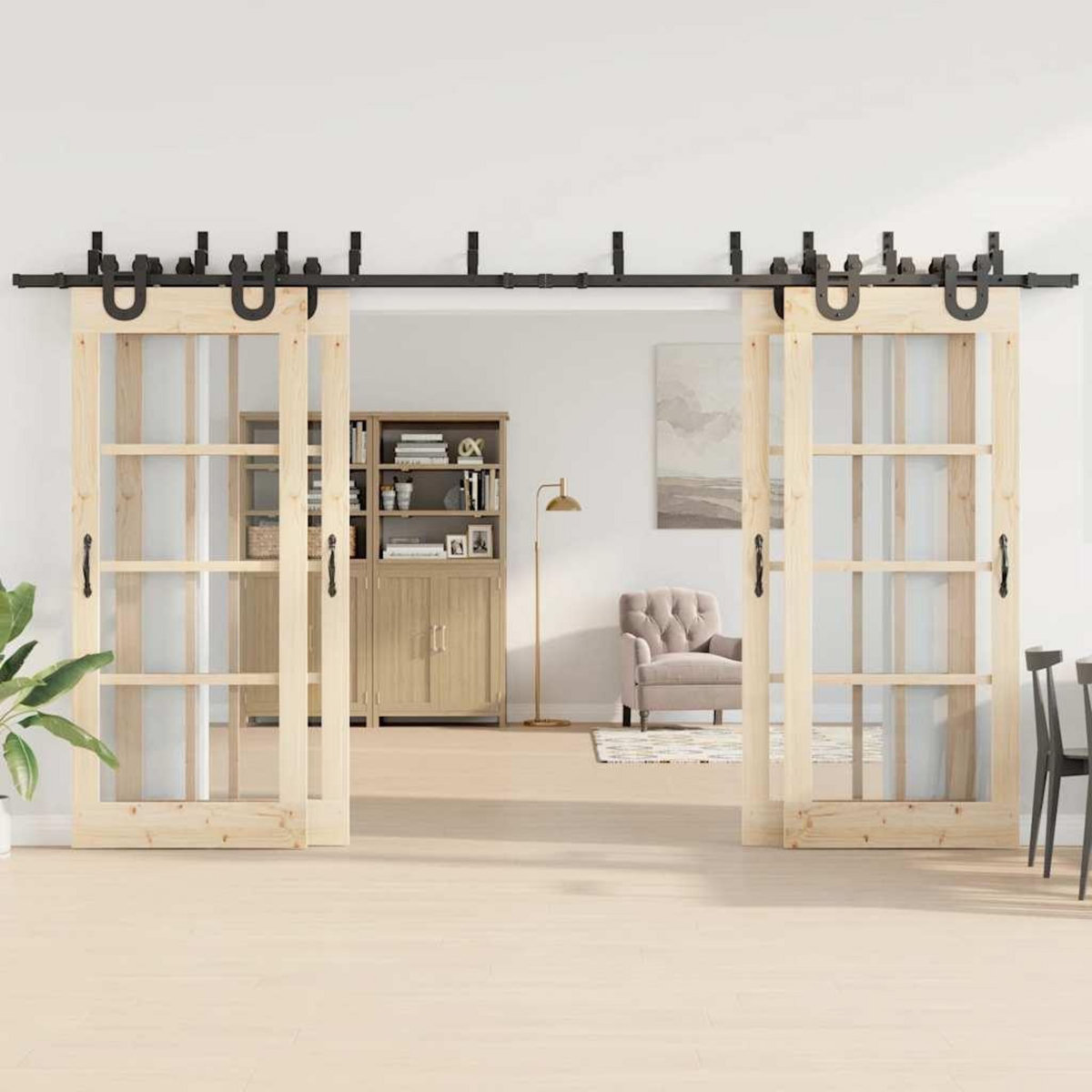 VIDAXL Kit de quincaillerie de porte coulissante 400 cm acier noir