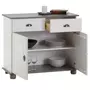 IDIMEX Buffet COLMAR commode bahut vaisselier meuble bas rangement avec 2 tiroirs et 2 portes, en pin massif lasuré blanc et taupe