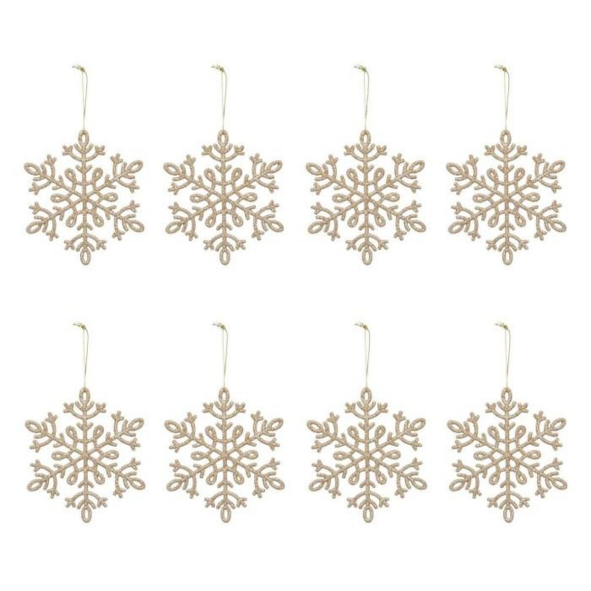 ATMOSPHERA Lot de 8 Sujets de Noël  Flocons  11cm Or