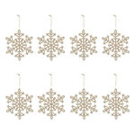 ATMOSPHERA Lot de 8 Sujets de Noël  Flocons  11cm Or
