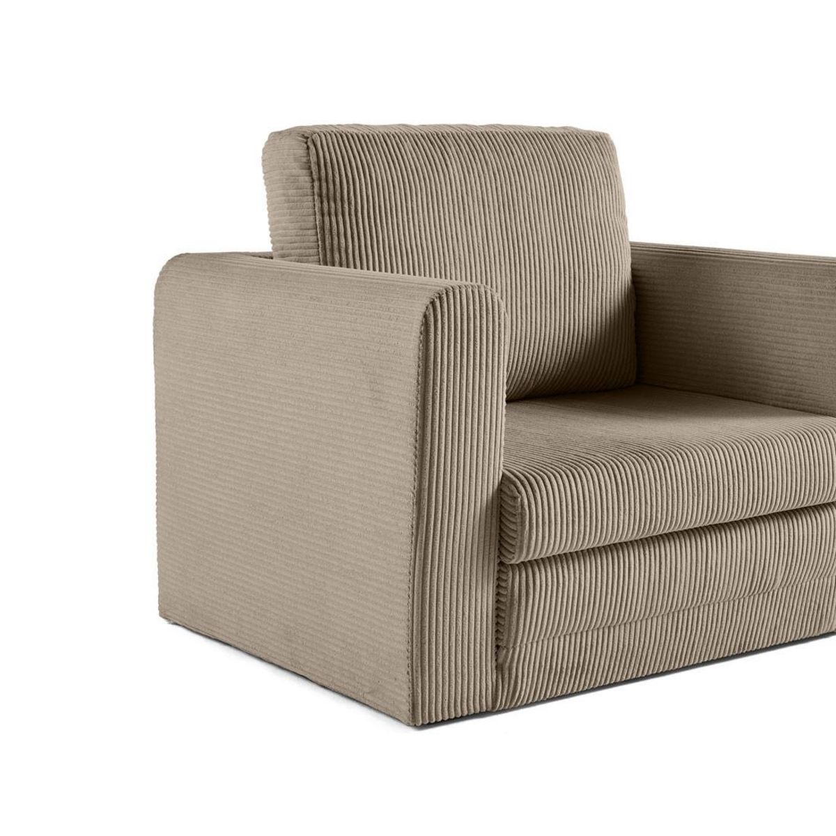 BEST MOBILIER Marilia - fauteuil - convertible déplimousse - en velours côtelé