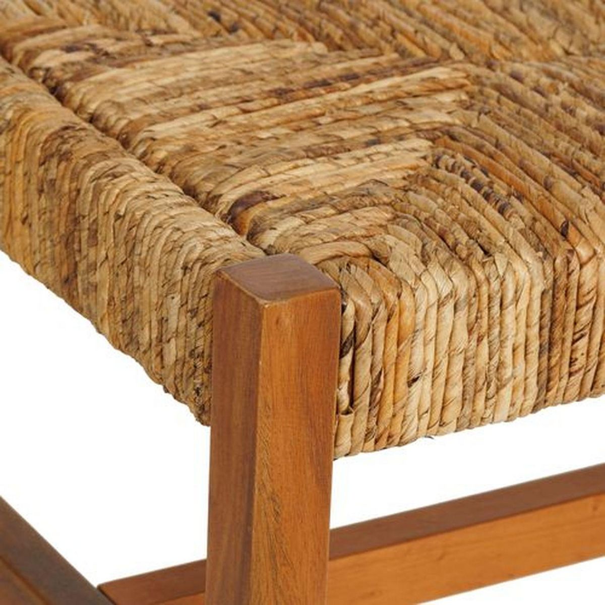 ATMOSPHERA Banc 2 places avec assise tressée en bois SIDOAN - Marron
