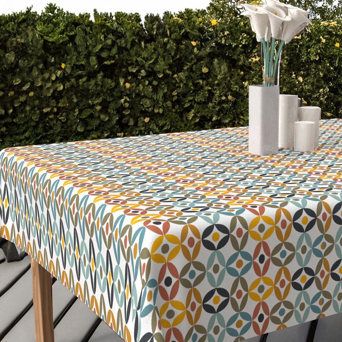 SOLEIL D'OCRE Nappe imprimée anti-tâches OURANOS, par Soleil d'Ocre