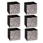 Voir la diapositive 1 : FIVE Lot de 6 boîtes de rangement ZEBRA - L. 31 x l. 31 x H. 31 cm - Noir