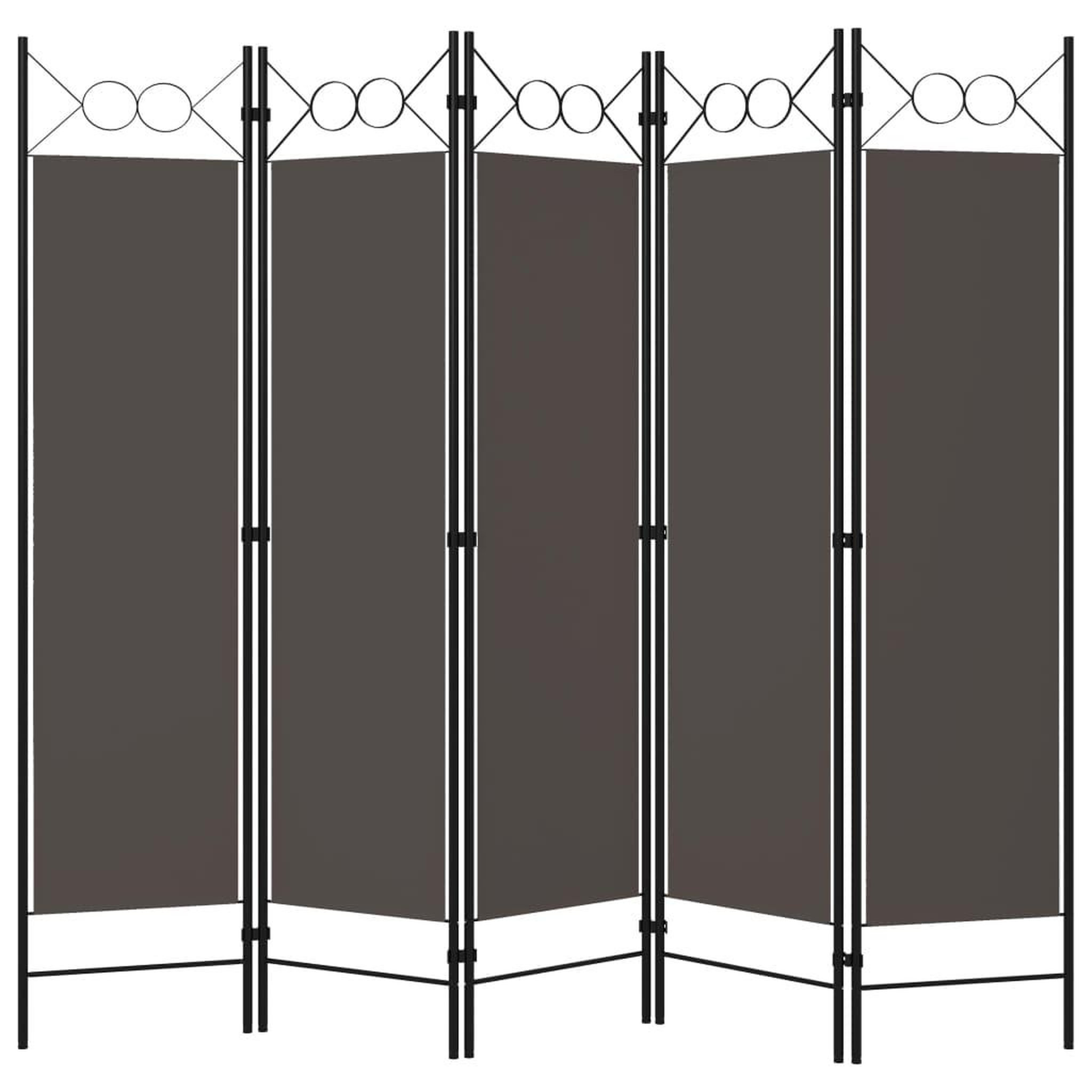 Voir la diapositive 2 : VIDAXL Cloison de separation 5 panneaux Anthracite 200x180 cm