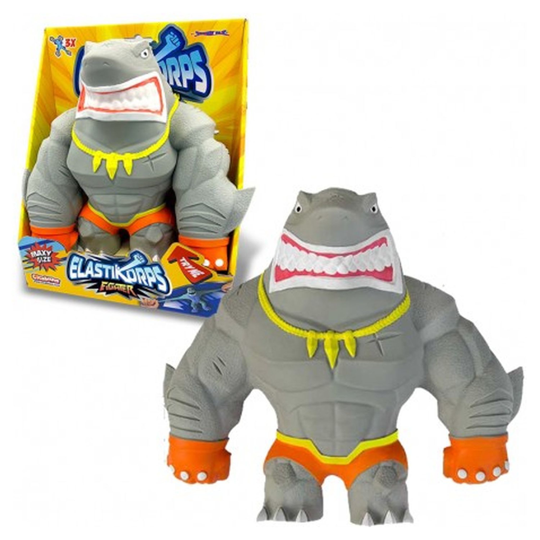 Voir la diapositive 2 : Cicaboom Figurine ELASTIKORPS Maxy Fighters Série 1 24cm 2kg Requin Gris Mako