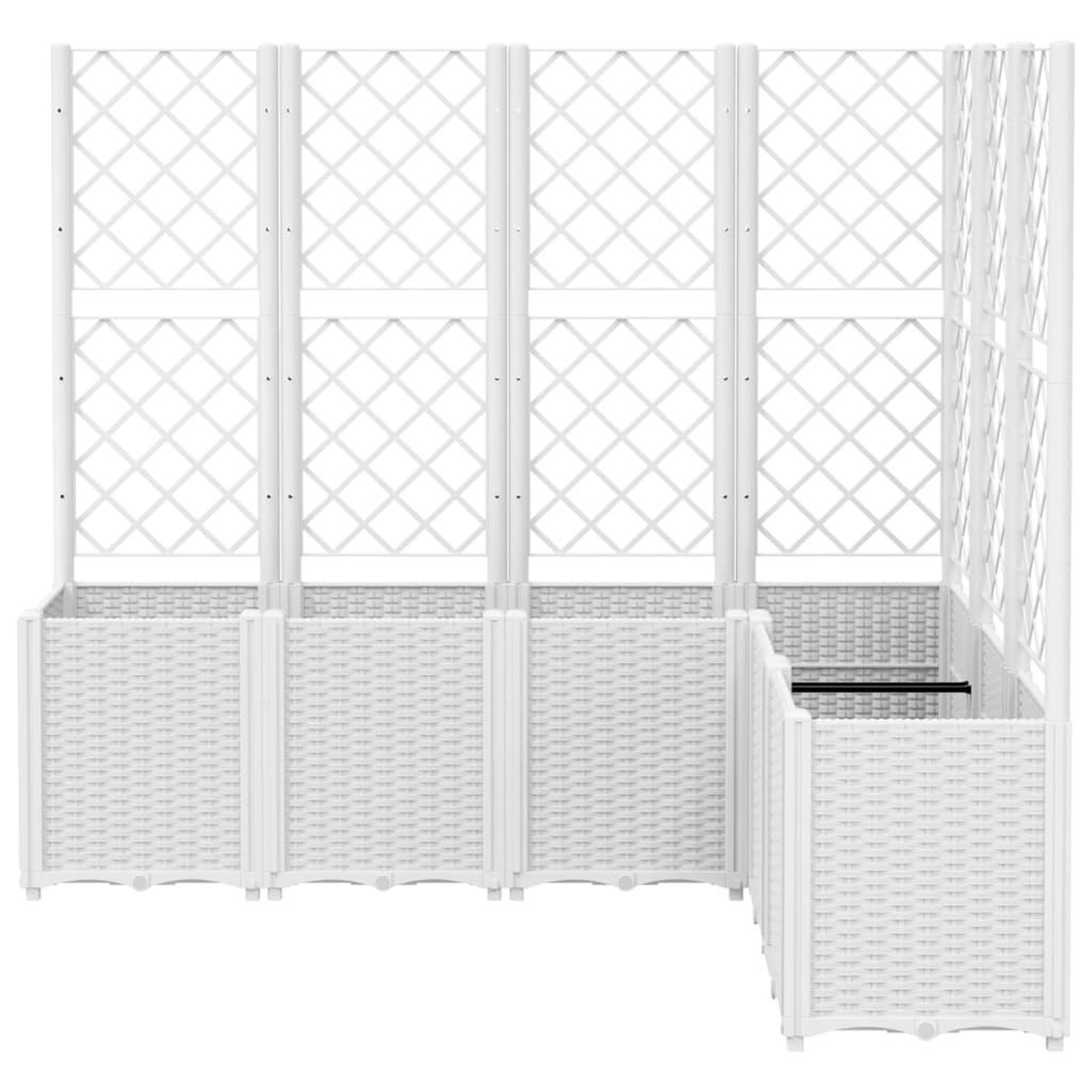 Voir la diapositive 3 : VIDAXL Jardiniere avec treillis blanc 160x120x140 cm PP