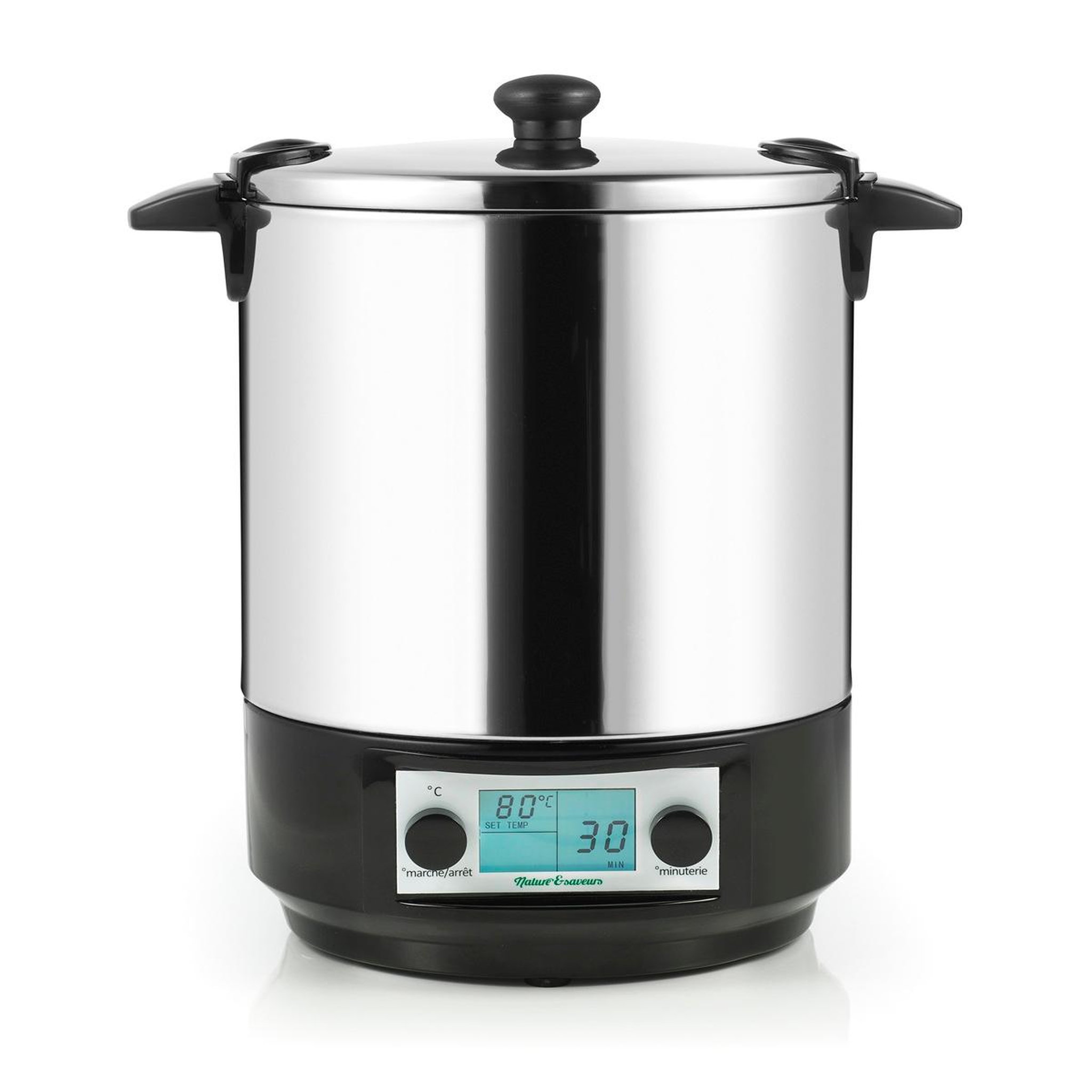 NATURE & SAVEURS Stérilisateur de bocaux électrique cuve inox avec écran lcd et minuteur 12l 1650w - NSST12INA