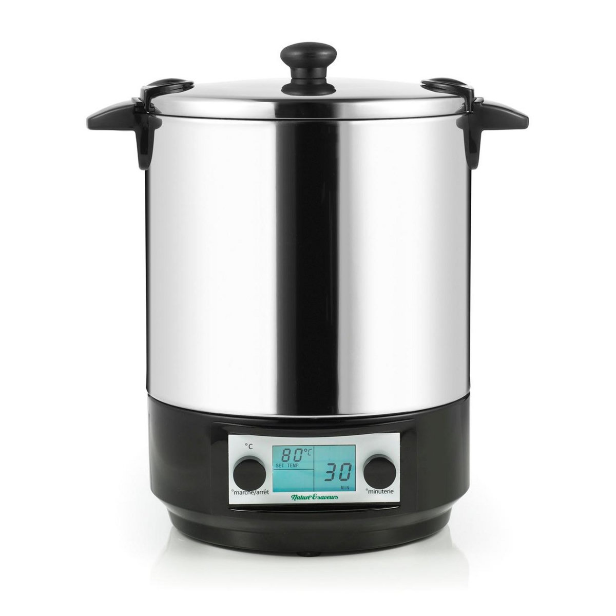 NATURE & SAVEURS Stérilisateur de bocaux électrique cuve inox avec écran lcd et minuteur 12l 1650w - NSST12INA