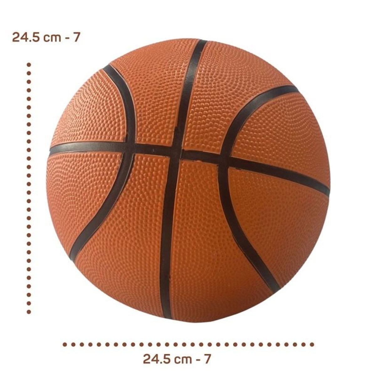 BUMBER Pack Ballon de Basket orange Ø24,5cm - taille 7 -Pompe de gonflage et 2 Filets