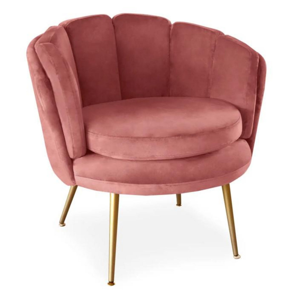 Paris Prix Fauteuil Arrondi en Velours  Dabren  80cm Rose