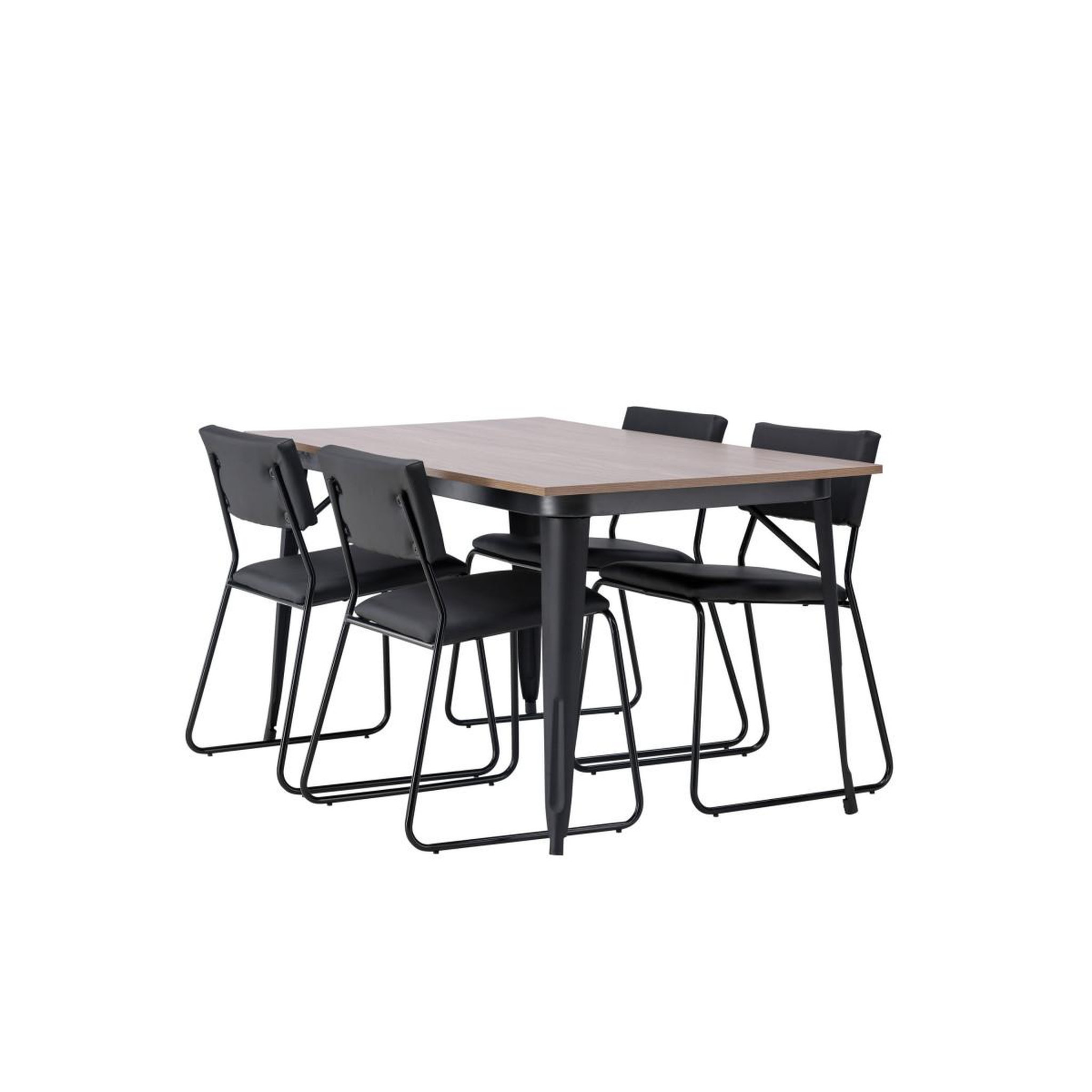 Voir la diapositive 4 : Paris Prix Ensemble table à manger & 4 chaises  tempe & kenth  140cm naturel & noir