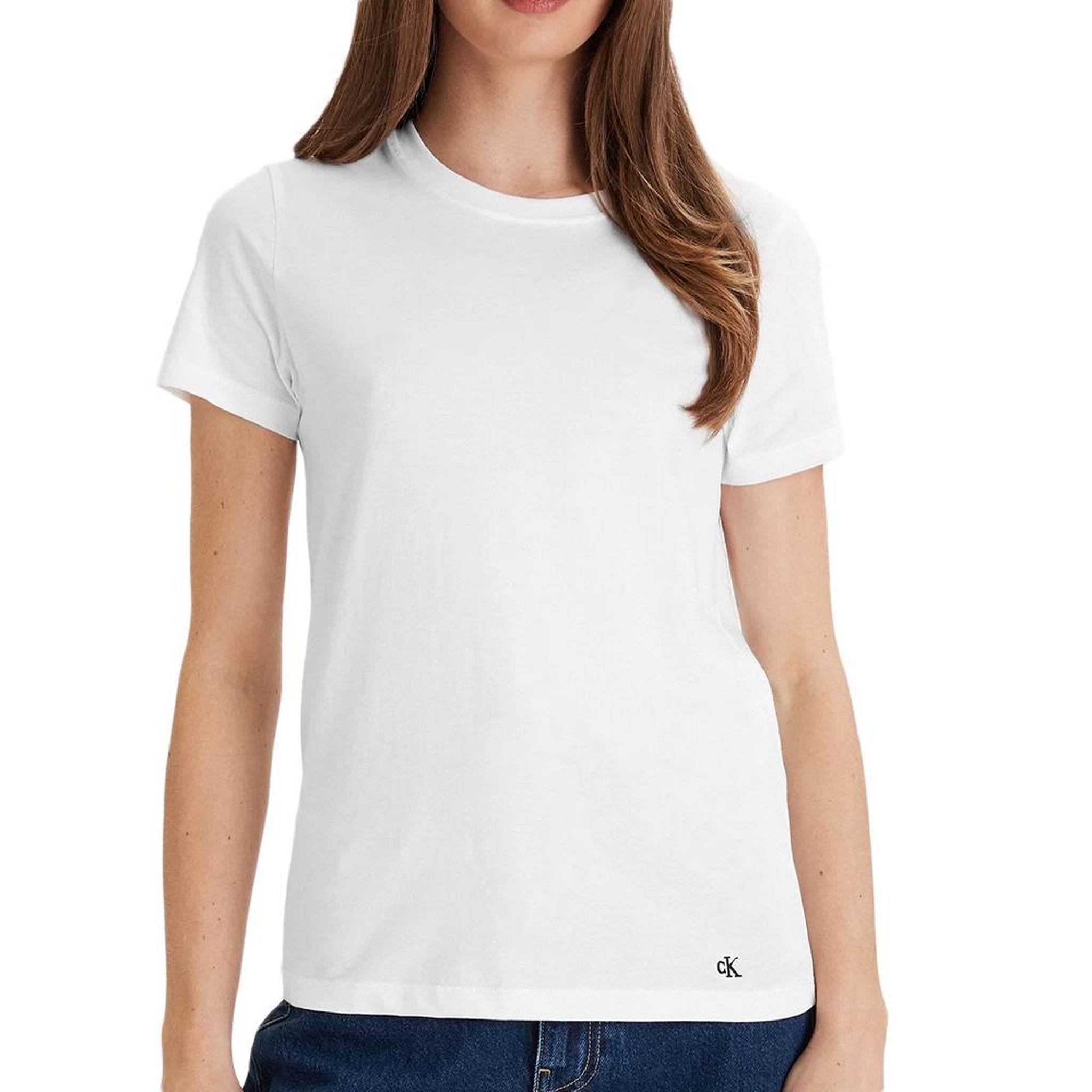Voir la diapositive 2 : CALVIN KLEIN JEANS X3 T-Shirt Blanc Mixte Calvin Klein Jeans Cotton