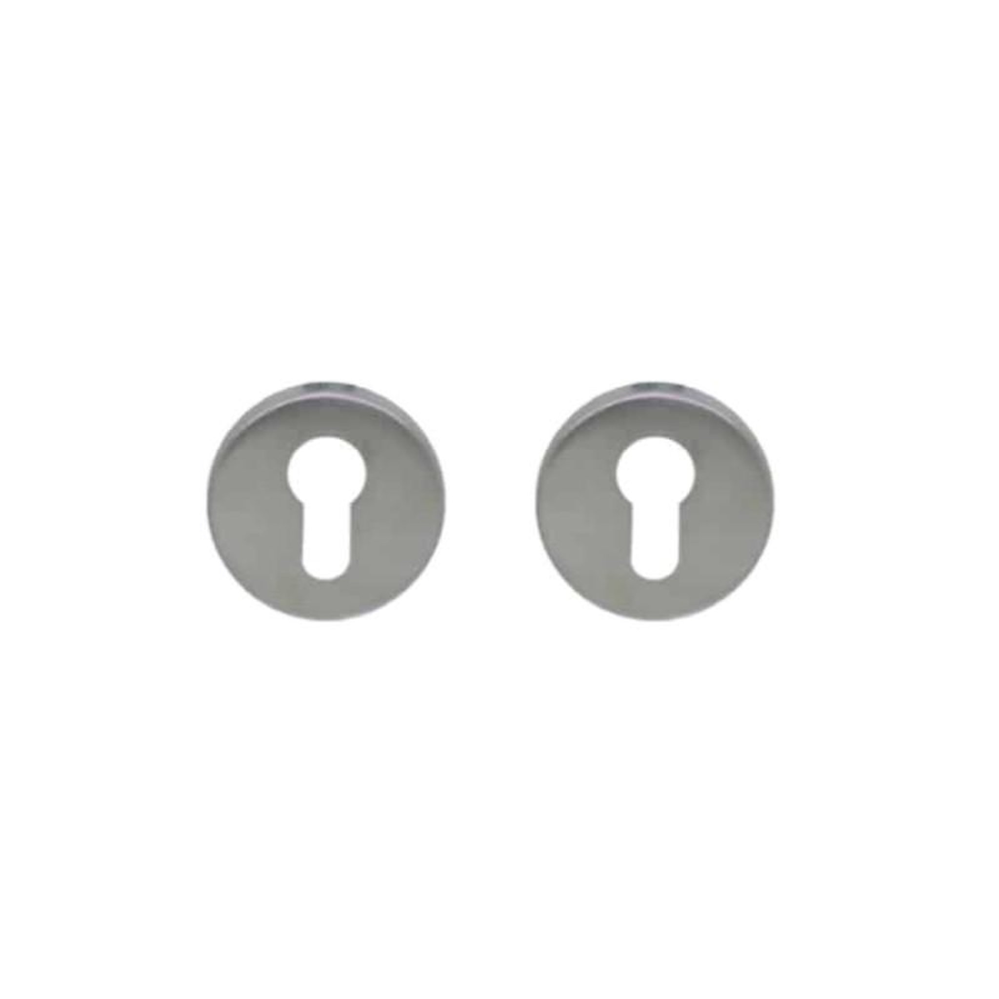 Voir la diapositive 1 : ESPACE-BRICOLAGE Paire de rosace ronde pour porte - Cylindre - Inox