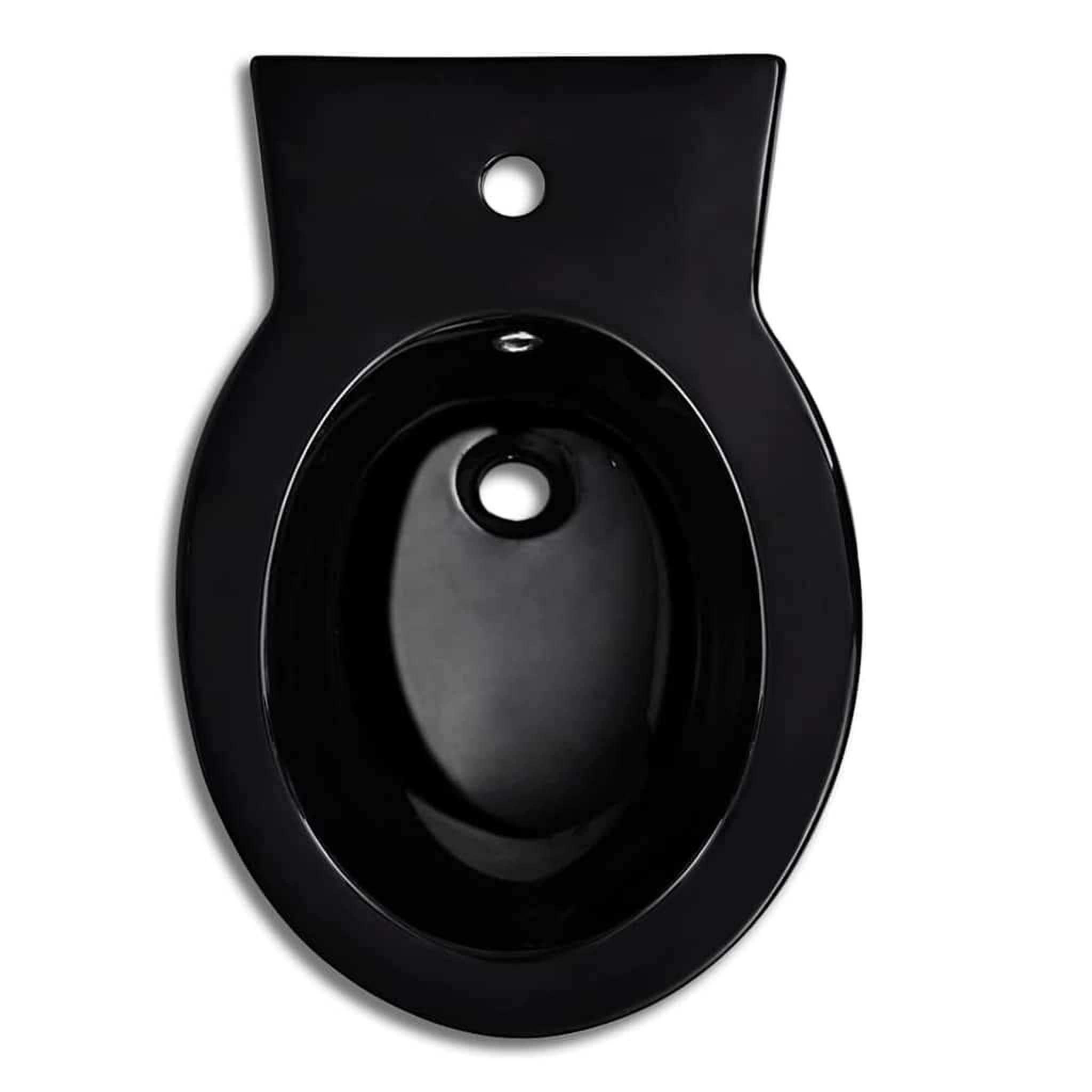 Voir la diapositive 5 : VIDAXL Bidet rond a poser en ceramique sanitaire noir